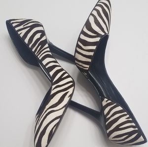 BCBG Paris Chocolate Zebra Print Pumps